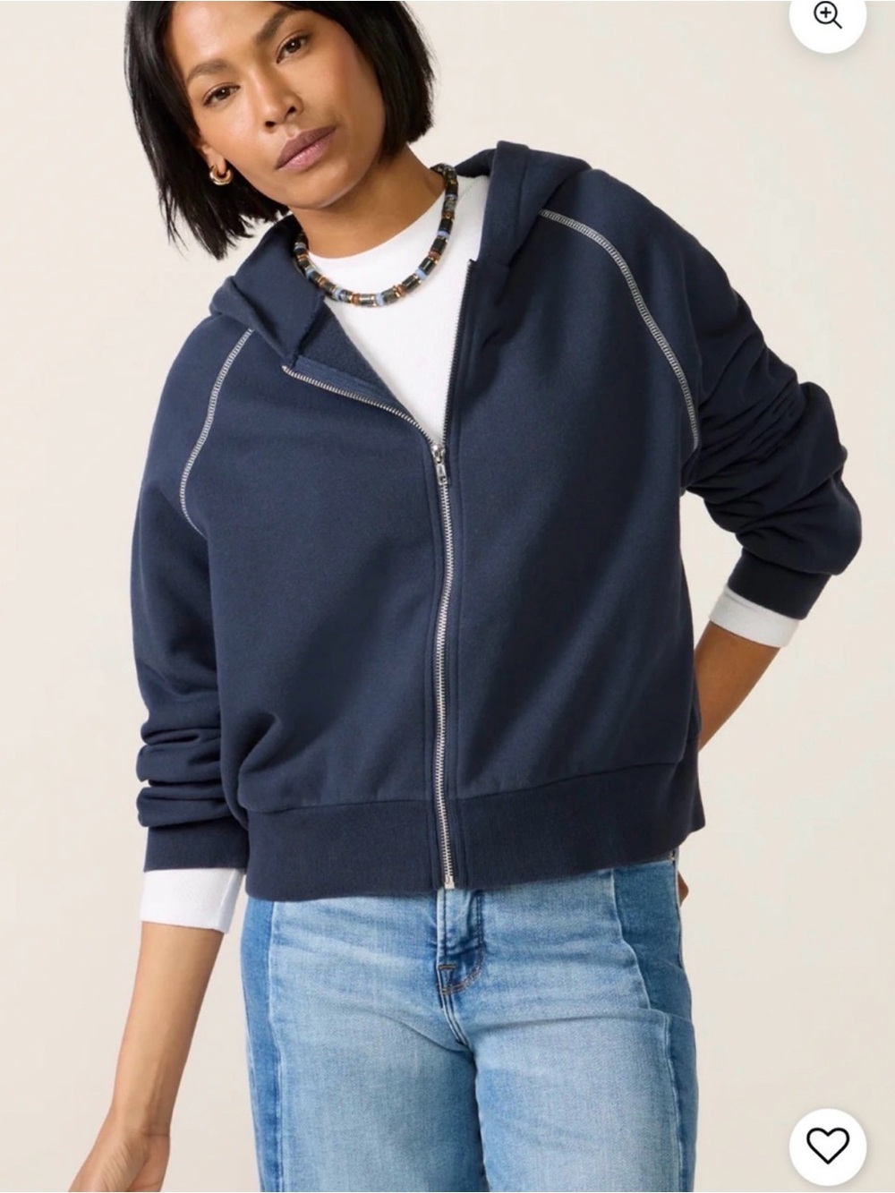 LNA Evereve Lennon Zip Up
Hoodie NEW lightweight soft $168
navy